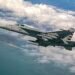 F/A-18E Super Hornet carrying four AIM-424 rounds during a test flight in April 2026.