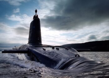 HMS Victorious photographed in the Clyde estuary whilst on transit to the Clyde Submarine Base Faslane.
