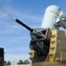 A Land-based Phalanx Weapon System (LPWS) deployed for Counter Rocket, Artillery, and Mortar (C-RAM) duties.