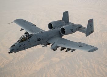 A U.S. Air Force A-10 Thunderbolt II flies over the U.S. Central Command area of responsibility in support of Operation Freedom's Sentinel, June 29, 2020. The Thunderbolt II is a highly accurate, global reach airframe that provides U.S. and coalition forces a maneuverable close air support and precision strike platform. (U.S. Air Force photo by Staff Sgt. Justin Parsons)