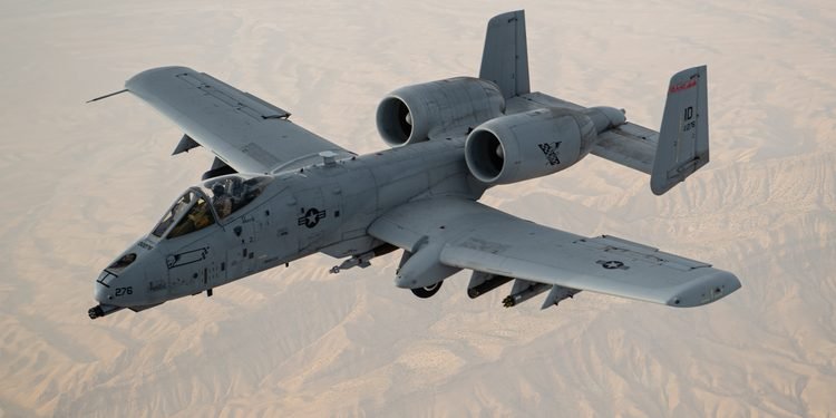 A U.S. Air Force A-10 Thunderbolt II flies over the U.S. Central Command area of responsibility in support of Operation Freedom's Sentinel, June 29, 2020. The Thunderbolt II is a highly accurate, global reach airframe that provides U.S. and coalition forces a maneuverable close air support and precision strike platform. (U.S. Air Force photo by Staff Sgt. Justin Parsons)