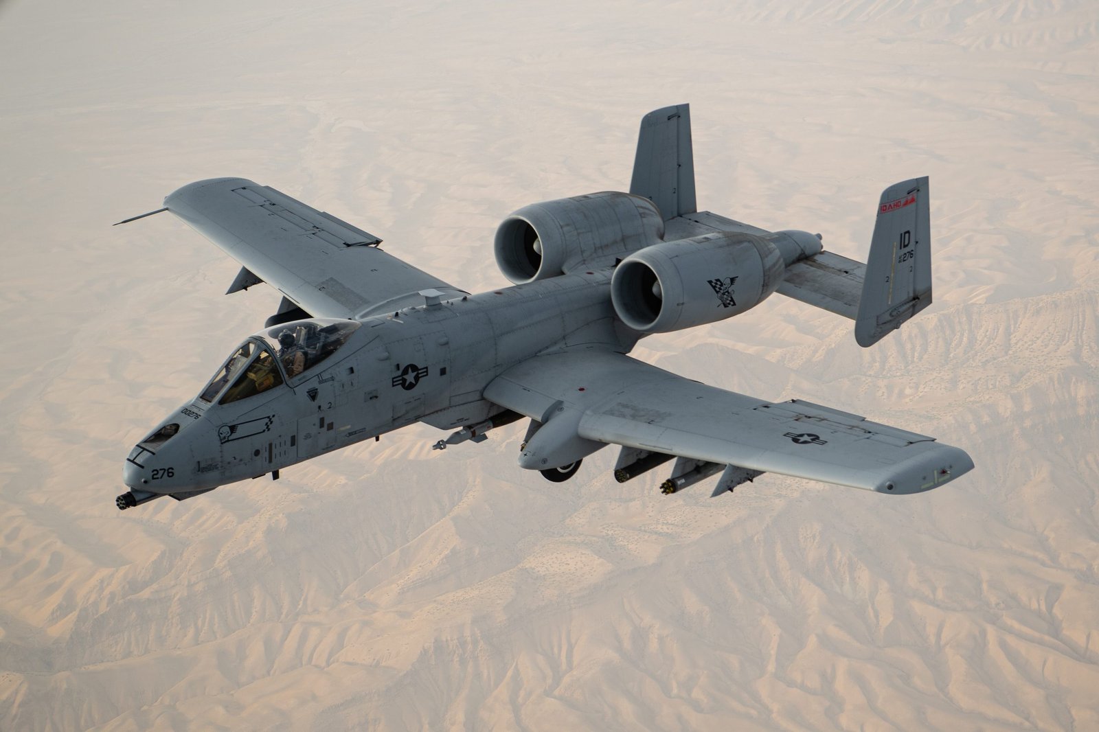 A U.S. Air Force A-10 Thunderbolt II flies over the U.S. Central Command area of responsibility in support of Operation Freedom's Sentinel, June 29, 2020. The Thunderbolt II is a highly accurate, global reach airframe that provides U.S. and coalition forces a maneuverable close air support and precision strike platform.