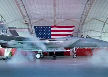 U.S. Air Force F-15EX Eagle II showcasing multiple weapon hardpoints.