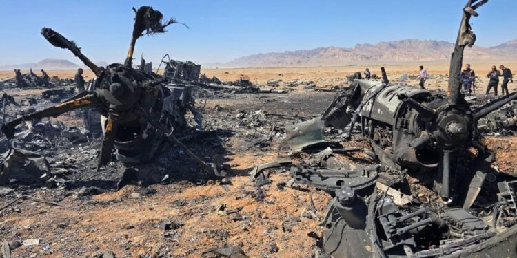 An image of Destroyed MC-130J ii iran