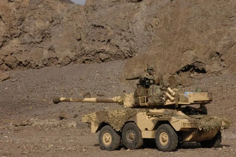French ERC-90 Sagaie armored reconnaissance vehicle deployed in the Malian desert.