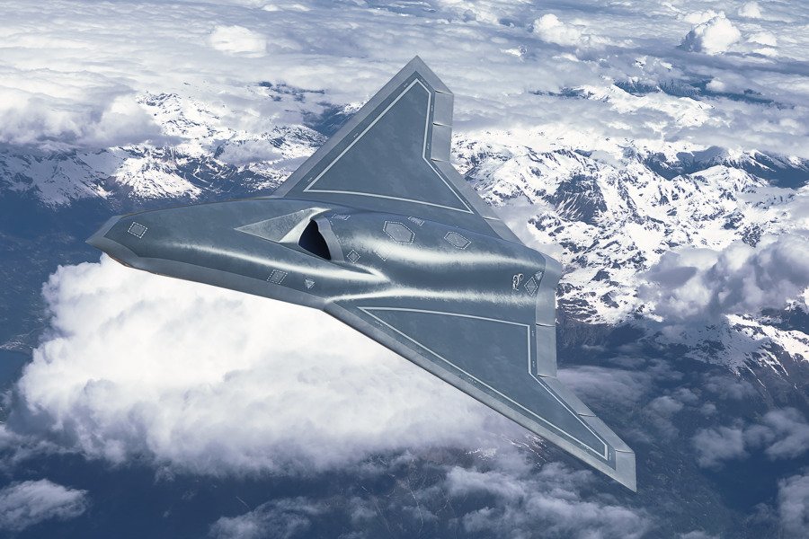Lockheed Martin Vectis stealth drone in flight