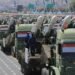 Houthi forces displaying mobile anti-ship and ballistic missile systems during a military parade in Sanaa.