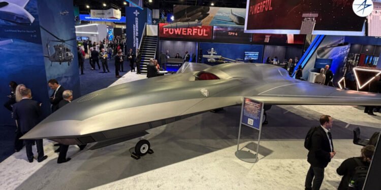 Lockheed Martin Vectis stealth drone mockup side profile.