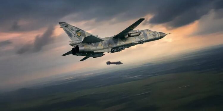 Dropping of the equalizer Glide Munitions from an ukrainian air force Su-24 in 2026
