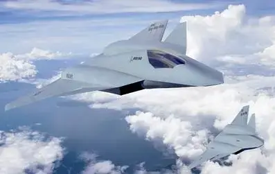 Rendered visualization of Boeing's tail-less sixth-generation carrier-based strike fighter concept
