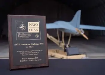 LPP Holding autonomous drone platform displayed at a NATO defense innovation showcase