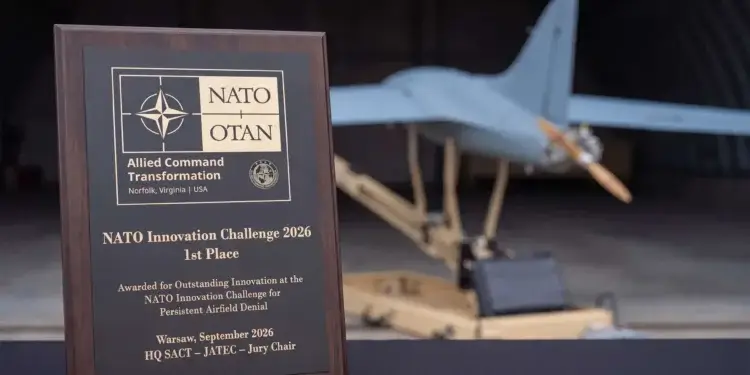 LPP Holding autonomous drone platform displayed at a NATO defense innovation showcase